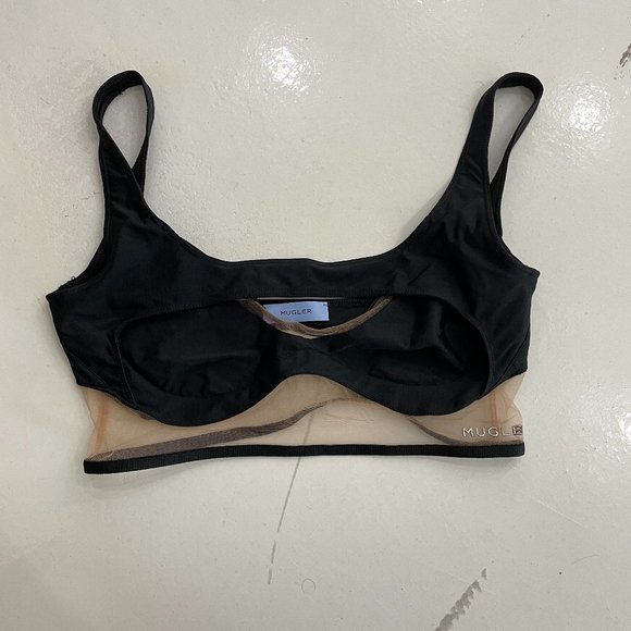 MUGLER Reflective Illusion Mesh Sports Bra - Picture 3 of 6